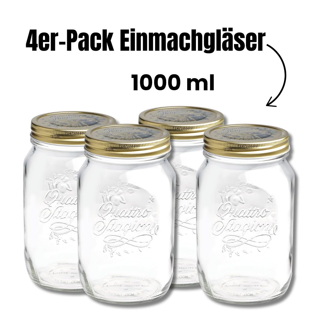 4er-Pack Einmachgläser