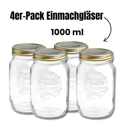4er-Pack Einmachgläser